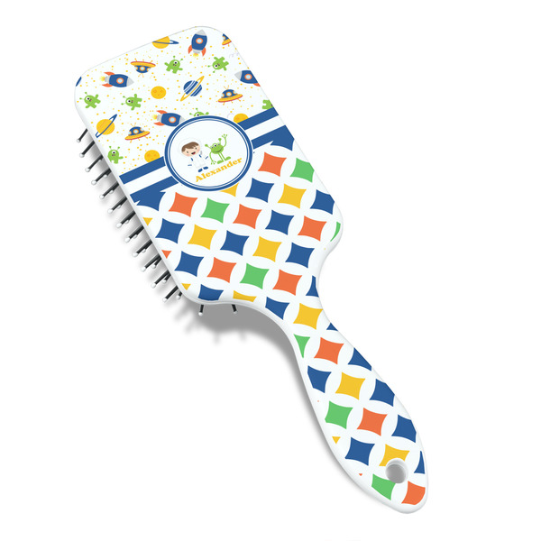 Boy's Space & Geometric Print Hair Brush - Angle View