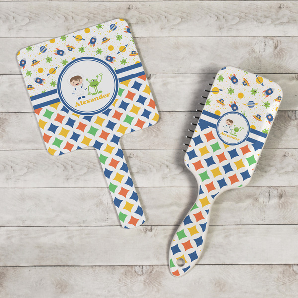 Boy's Space & Geometric Print Hand Mirrors - In Context