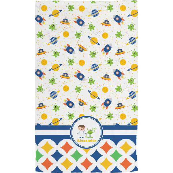 Boy's Space & Geometric Print Hand Towel (Personalized)