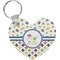 Boy's Space & Geometric Print Heart Plastic Keychain w/ Name or Text