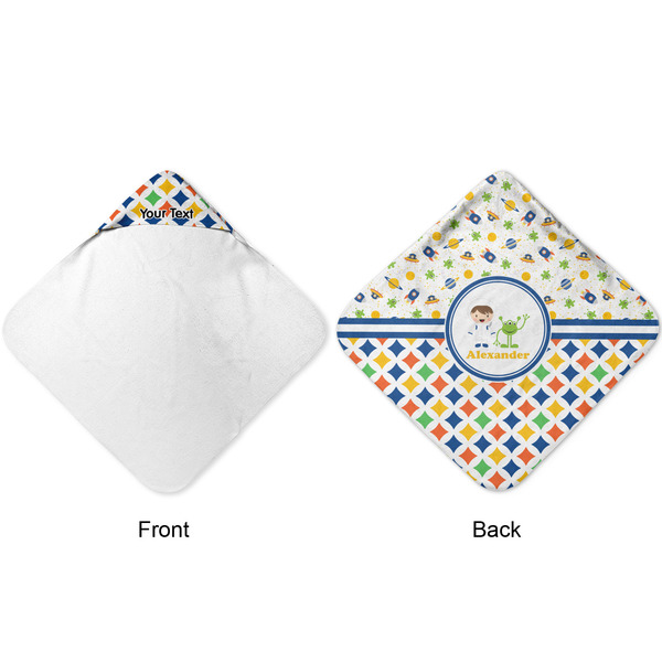 Boy's Space & Geometric Print Hooded Baby Towel- Approval