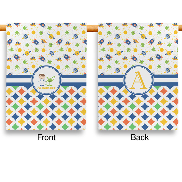 Boy's Space & Geometric Print House Flags - Double Sided - APPROVAL
