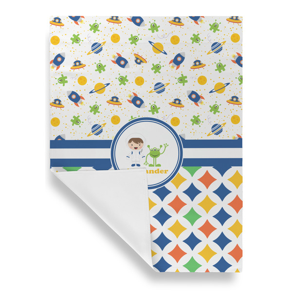 Boy's Space & Geometric Print House Flags - Single Sided - FRONT FOLDED