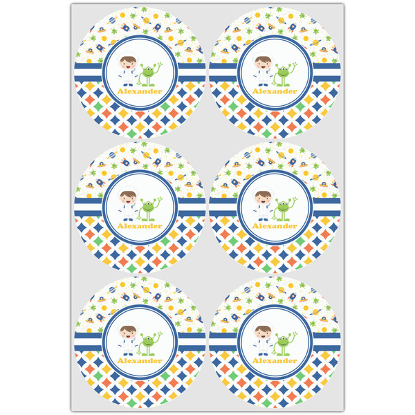 Boy's Space & Geometric Print Icing Circle - Large - Set of 6
