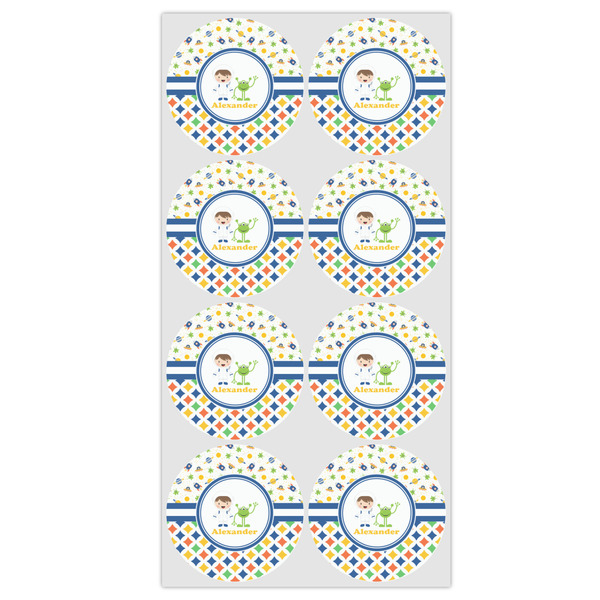 Boy's Space & Geometric Print Icing Circle - Medium - Set of 8