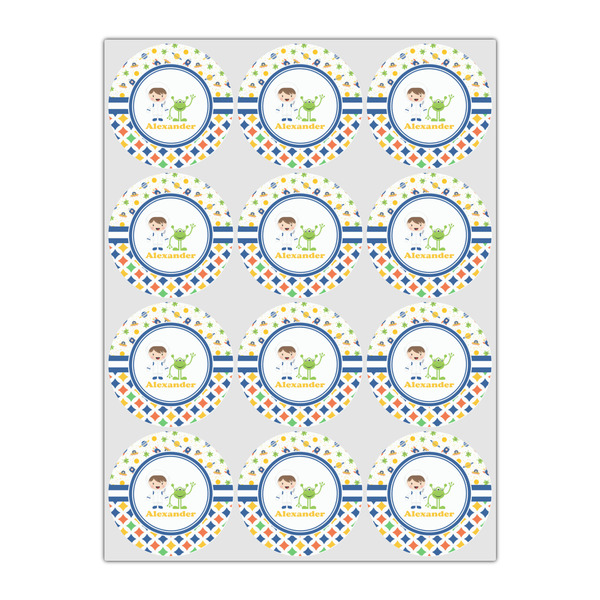 Boy's Space & Geometric Print Icing Circle - Small - Set of 12