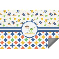 Boy's Space & Geometric Print Indoor / Outdoor Rug - 2'x3' (Personalized)