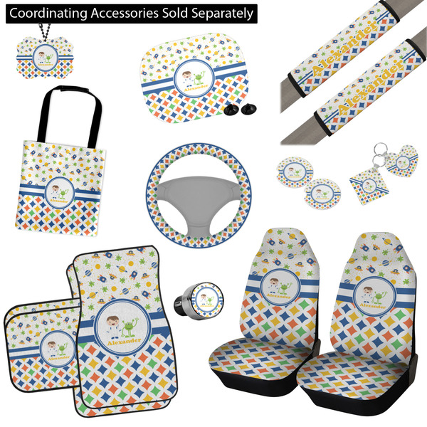 Boy's Space & Geometric Print Interior Car Accessories