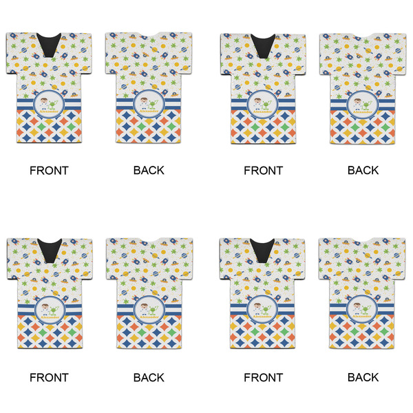 Boy's Space & Geometric Print Jersey Bottle Cooler - Set of 4 - APPROVAL