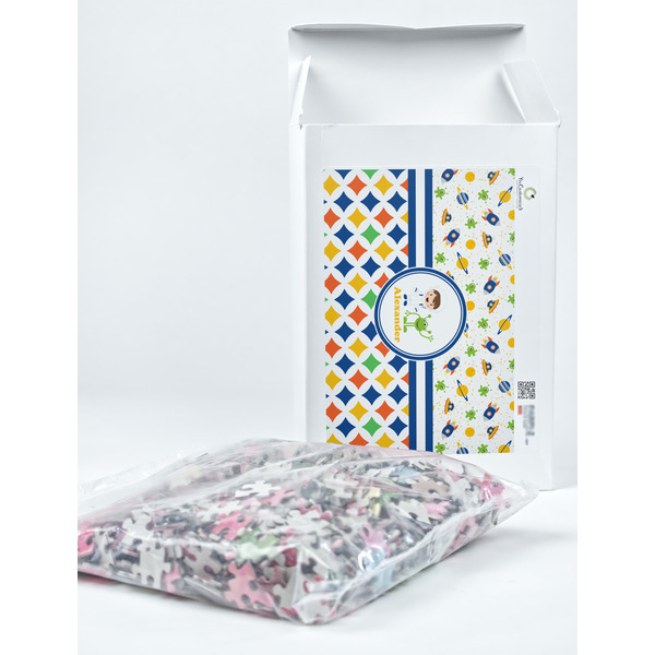 Boy's Space & Geometric Print Jigsaw Puzzle 1014 Piece - Box