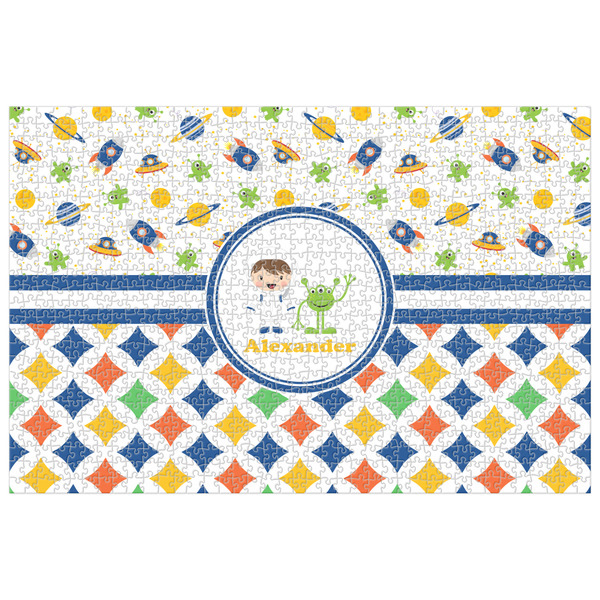 Custom Boy's Space & Geometric Print Jigsaw Puzzle - 1000-piece (Personalized)