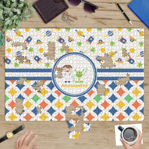 Boy's Space & Geometric Print Jigsaw Puzzle 1014 Piece - In Context