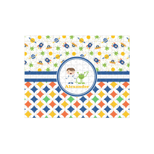 Custom Boy's Space & Geometric Print 252 pc Jigsaw Puzzle (Personalized)