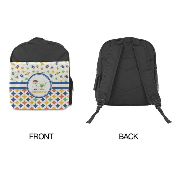 Boy's Space & Geometric Print Kid's Backpack - Approval