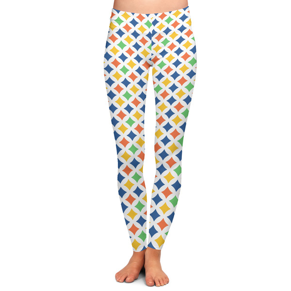 Custom Boy's Space & Geometric Print Ladies Leggings - Large
