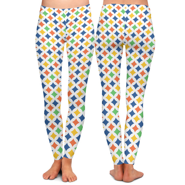Boy's Space & Geometric Print Ladies Leggings - Front and Back