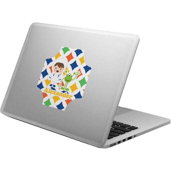 Custom Boy's Space & Geometric Print Laptop Decal (Personalized)