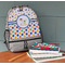 Boy's Space & Geometric Print Large Backpack - Gray - On Desk