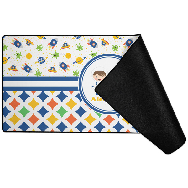 Boy's Space & Geometric Print Large Gaming Mats - FRONT W/ FOLD