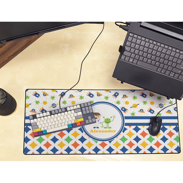 Boy's Space & Geometric Print Large Gaming Mats - LIFESTYLE