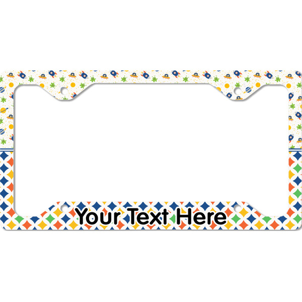 Custom Boy's Space & Geometric Print License Plate Frame - Style C (Personalized)