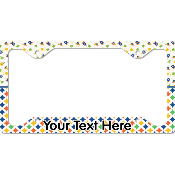 Boy's Space & Geometric Print License Plate Frame - Style C