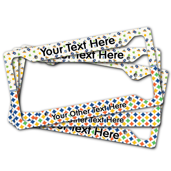Boy's Space & Geometric Print License Plate Frames - (PARENT MAIN)