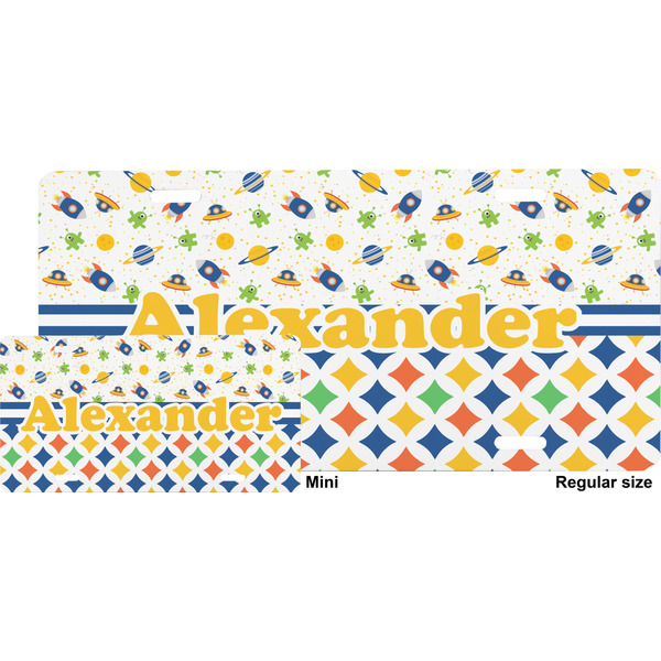 Boy's Space & Geometric Print License Plate (Sizes)