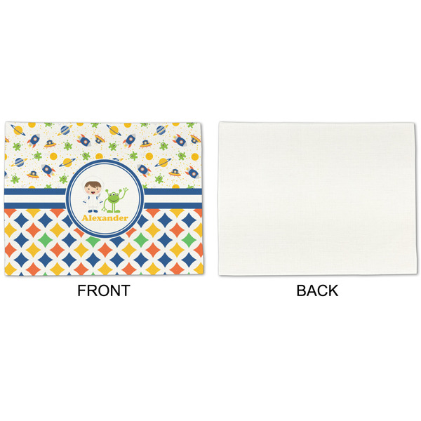 Boy's Space & Geometric Print Linen Placemat - APPROVAL Single (single sided)