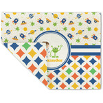 Boy's Space & Geometric Print Double-Sided Linen Placemat - Single w/ Name or Text