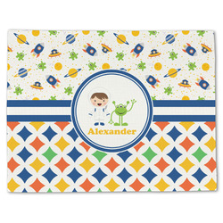 Boy's Space & Geometric Print Single-Sided Linen Placemat - Single w/ Name or Text