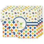Boy's Space & Geometric Print Linen Placemat w/ Name or Text