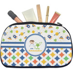 Boy's Space & Geometric Print Makeup / Cosmetic Bag - Medium (Personalized)