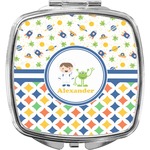 Boy's Space & Geometric Print Compact Makeup Mirror (Personalized)