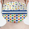 Boy's Space & Geometric Print Mask - Pleated (new) Front View on Girl