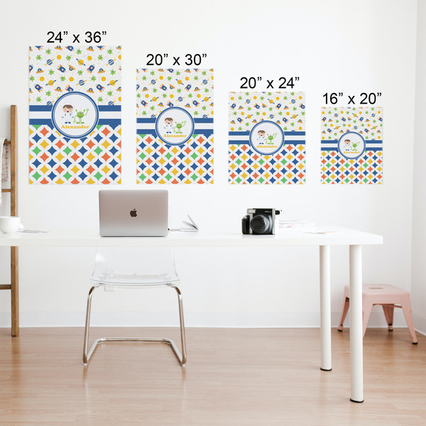 Boy's Space & Geometric Print Matte Poster - Sizes
