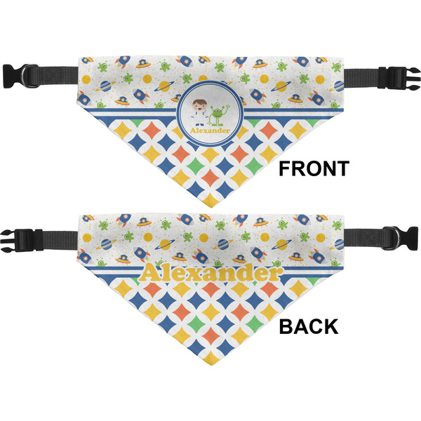 Boy's Space & Geometric Print Medium Dog Bandana Approval