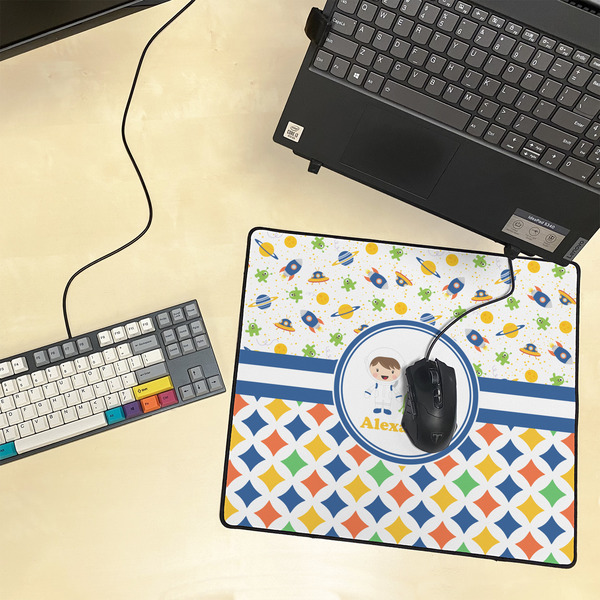 Boy's Space & Geometric Print Medium Gaming Mats - LIFESTYLE