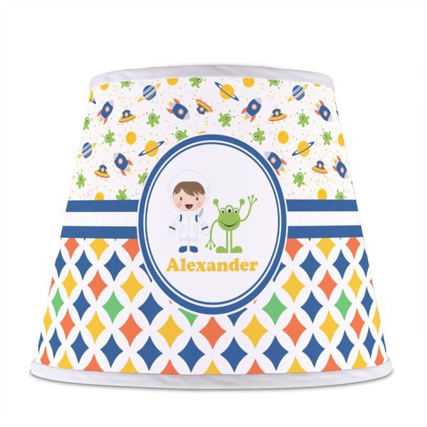 Boy's Space & Geometric Print Poly Film Empire Lampshade - Front View