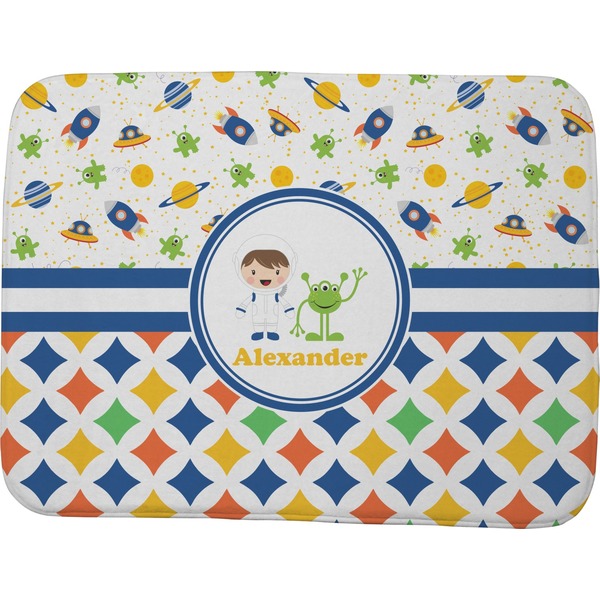 Boy's Space & Geometric Print Memory Foam Bath Mat 48 X 36