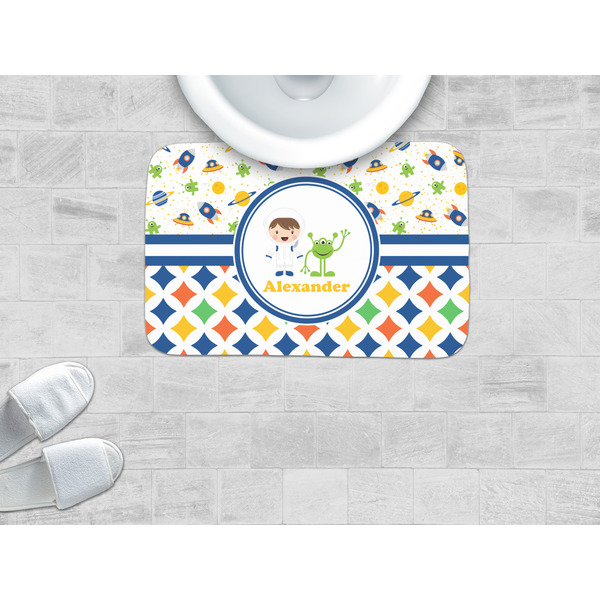 Boy's Space & Geometric Print Memory Foam Bath Mat - LIFESTYLE