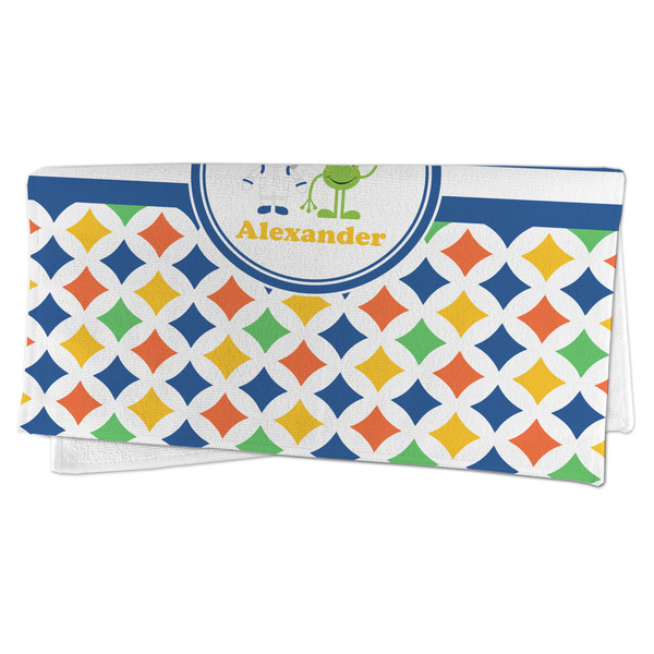 Boy's Space & Geometric Print Microfiber Dish Rag - FOLDED (half)