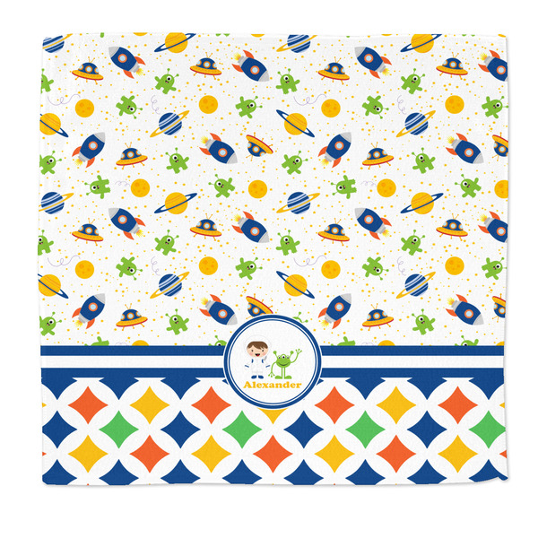 Custom Boy's Space & Geometric Print Microfiber Dish Rag (Personalized)
