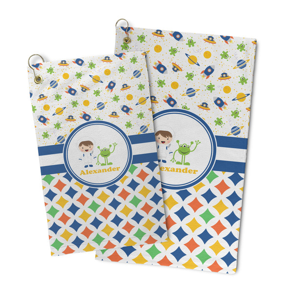 Boy's Space & Geometric Print Microfiber Golf Towel - PARENT/MAIN