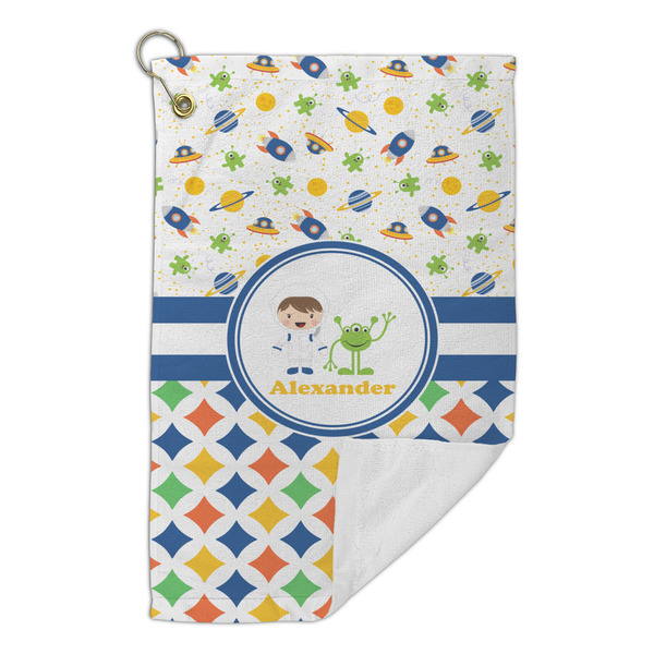 Boy's Space & Geometric Print Microfiber Golf Towels Small - FRONT FOLDED