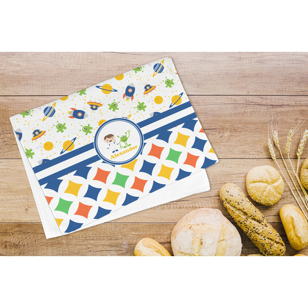 Boy's Space & Geometric Print Microfiber Kitchen Towel - LIFESTYLE