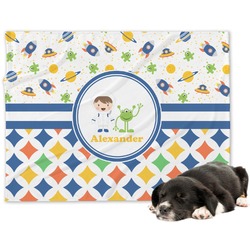 Boy's Space & Geometric Print Dog Blanket (Personalized)