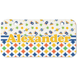 Boy's Space & Geometric Print Mini/Bicycle License Plate (2 Holes) (Personalized)