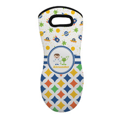 Boy's Space & Geometric Print Neoprene Oven Mitt w/ Name or Text