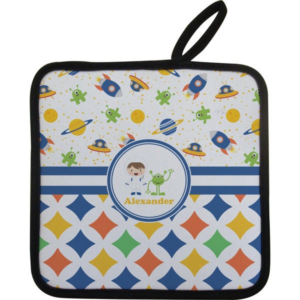 Custom Boy's Space & Geometric Print Pot Holder w/ Name or Text